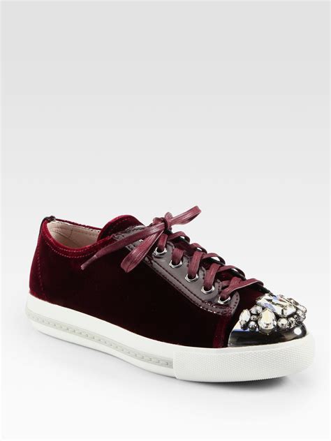 miu miu sneakers with jewels|miu mi u shoes.